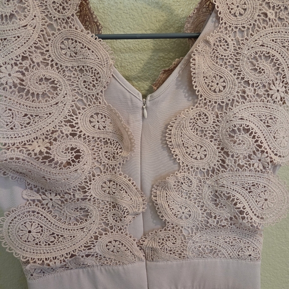 Shein Contrast Lace Scallop Trim Pink Jumpsuit Romper size Small Spring Summer - Picture 3 of 8